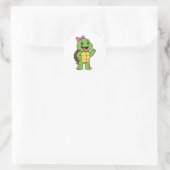 Happy turtle runder aufkleber (Tasche)