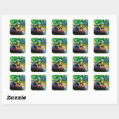 Happy Turtle Square Sticker (Blatt)