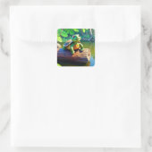 Happy Turtle Square Sticker (Tasche)