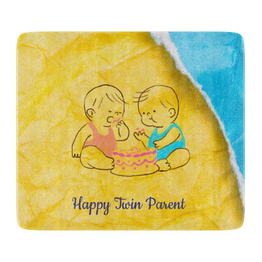 Happy Twin Parent Schneidebrett (Vorderseite)