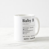 Happy Twins Day Baby A und Baby B Kaffeetasse (VorderseiteRechts)