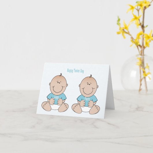 Happy Twins Day Boys Card Karte (Gelbe Blume)