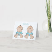 Happy Twins Day Boys Card Karte (Vorderseite)