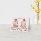 Happy Twins Day Girls Card Karte (Gelbe Blume)