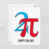 Happy Two Pi Tau Day Postkarte (Vorne/Hinten)