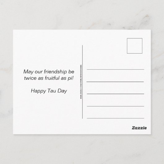 Happy Two Pi Tau Day Postkarte (Rückseite)