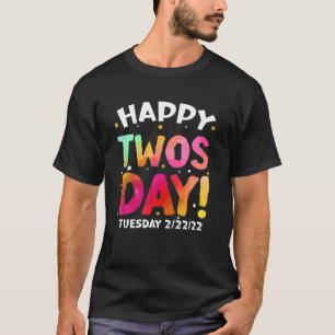 Happy Twosday Dienstag 2/22/22 Lehrer Junge Kinder T-Shirt