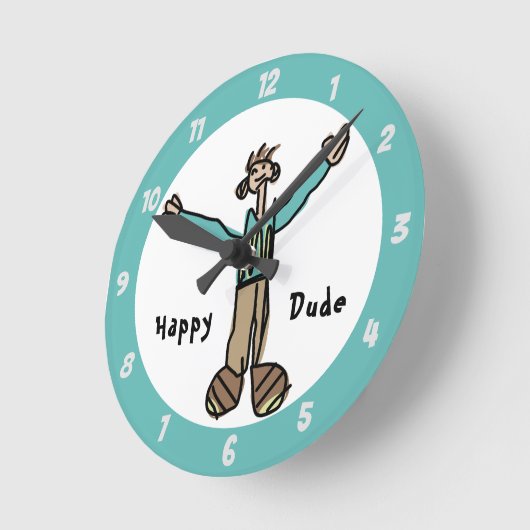 Happy Typ Wall Clock Runde Wanduhr (Winkel)
