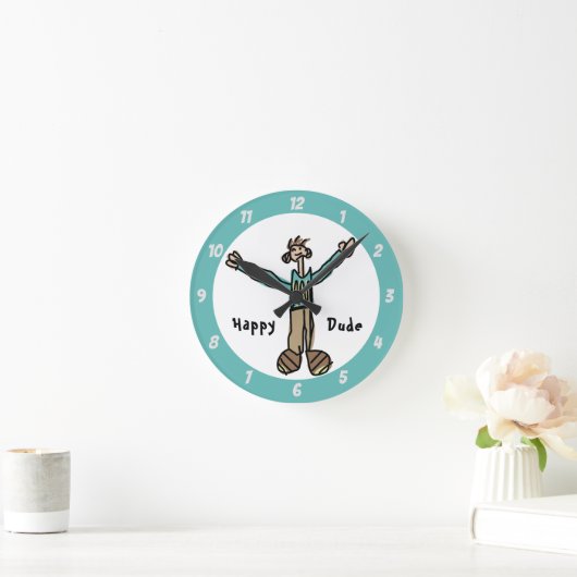 Happy Typ Wall Clock Runde Wanduhr (Zuhause)