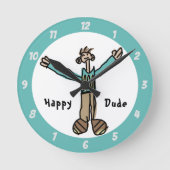 Happy Typ Wall Clock Runde Wanduhr (Vorderseite)