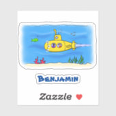 Happy U-Boot-Cartoon Aufkleber (Blatt)