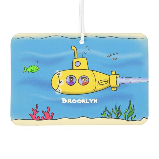 Happy U-Boot-Cartoon Autolufterfrischer (Vorderseite)