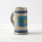 Happy U-Boot-Cartoon Bierglas (Vorderseite Links)