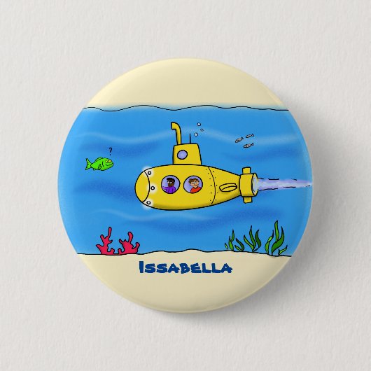 Happy U-Boot-Cartoon Button (Vorderseite)