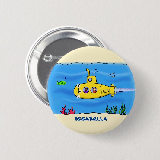 Happy U-Boot-Cartoon Button (Vorne & Hinten)