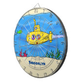 Happy U-Boot-Cartoon Dartscheibe (Vorderseite rechts)