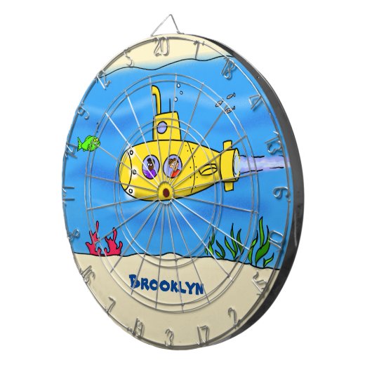 Happy U-Boot-Cartoon Dartscheibe (Vorderseite rechts)