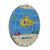 Happy U-Boot-Cartoon Dartscheibe (Vorderseite Links)