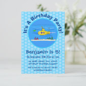 Happy U-Boot-Cartoon Einladung (Stehend Vorderseite)