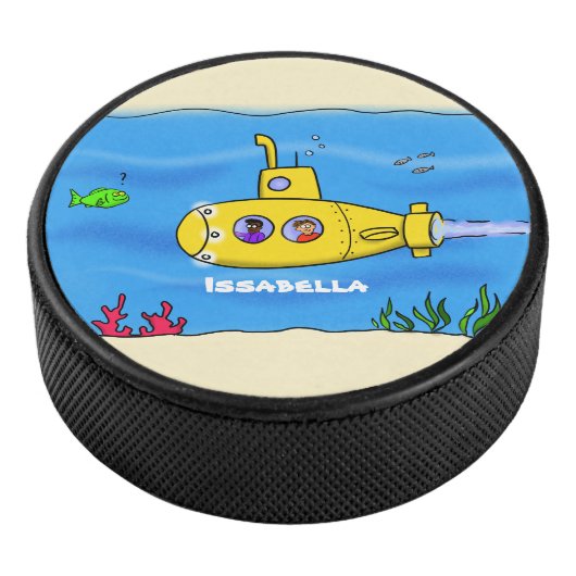 Happy U-Boot-Cartoon Eishockey Puck (3/4)
