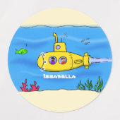 Happy U-Boot-Cartoon Etiketten (Design 2)