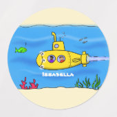 Happy U-Boot-Cartoon Etiketten (Design 1)