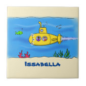 Happy U-Boot-Cartoon Fliese (Vorderseite)