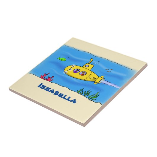 Happy U-Boot-Cartoon Fliese (Seite)