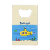 Happy U-Boot-Cartoon Geldbeutel Flaschenöffner (Rückseite)