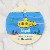 Happy U-Boot-Cartoon Geschenkanhänger (Rückseite)