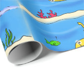 Happy U-Boot-Cartoon Geschenkpapier (Rolleneckpunkt)