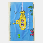 Happy U-Boot-Cartoon Geschirrtuch (Vertikal)