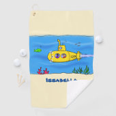 Happy U-Boot-Cartoon Golfhandtuch (Insitu)