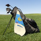 Happy U-Boot-Cartoon Golfhandtuch (Gras)
