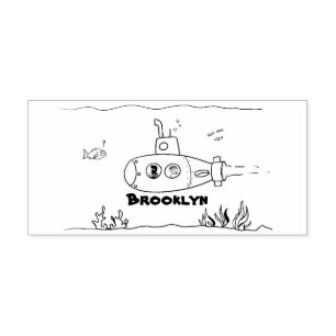 Happy U-Boot-Cartoon Gummistempel