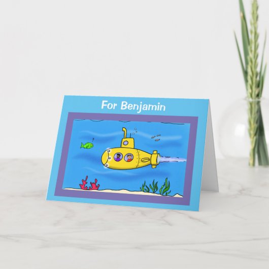 Happy U-Boot-Cartoon Karte (Vorderseite)
