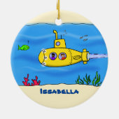 Happy U-Boot-Cartoon Keramik Ornament (Hinten)