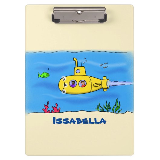 Happy U-Boot-Cartoon Klemmbrett (Vorderseite)