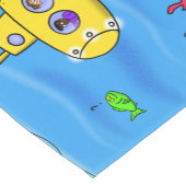 Happy U-Boot-Cartoon Kurzer Tischläufer (Ecke)