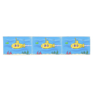 Happy U-Boot-Cartoon Kurzer Tischläufer