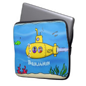 Happy U-Boot-Cartoon Laptopschutzhülle (Vorderseite Links)