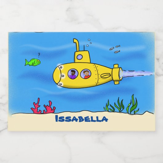 Happy U-Boot-Cartoon Lebensmitteletikett (Einzelnes Label)