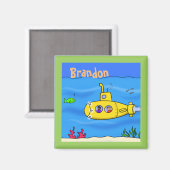 Happy U-Boot-Cartoon Magnet (Vorderseite/Rückseite)