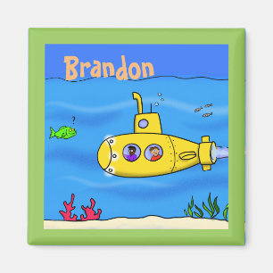 Happy U-Boot-Cartoon Magnet