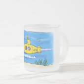 Happy U-Boot-Cartoon Mattglastasse (VorderseiteRechts)