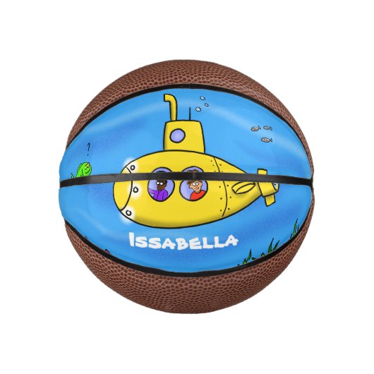 Happy U-Boot-Cartoon Mini Basketball (Vorderseite)