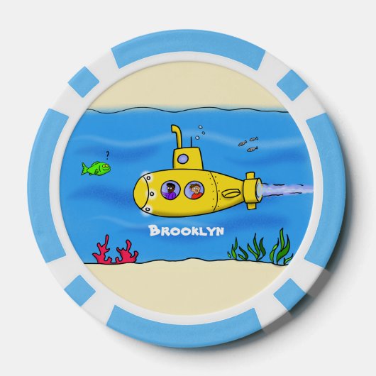 Happy U-Boot-Cartoon Pokerchips (Rückseite)