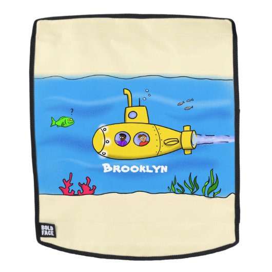 Happy U-Boot-Cartoon Rucksack (Abnehmbare Front)