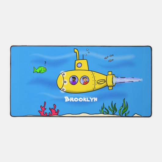 Happy U-Boot-Cartoon Schreibtischunterlage (Vorderseite)