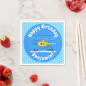 Happy U-Boot-Cartoon Serviette (Beispiel)